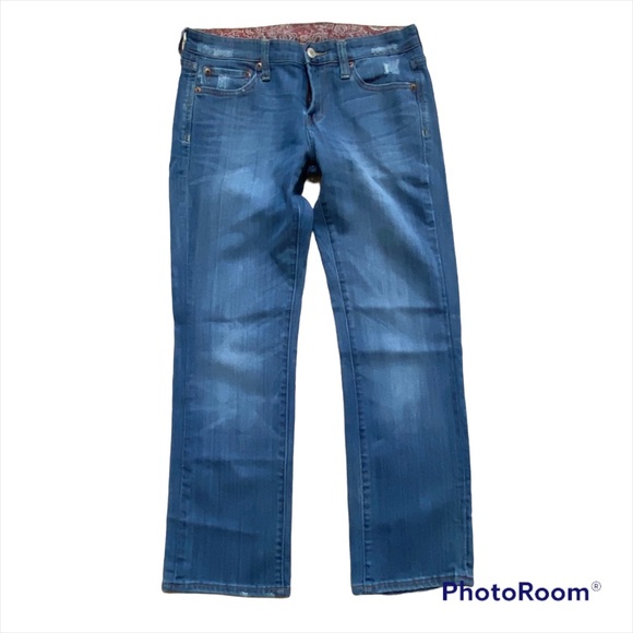 Lucky Brand Golden State Crop Jeans with Distressing Size 4/27 - Picture 2 of 12